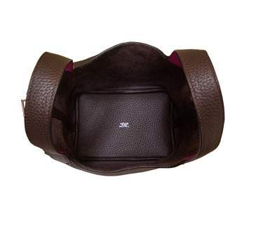 hermes Picotin PM Togo Leather brown/rosered